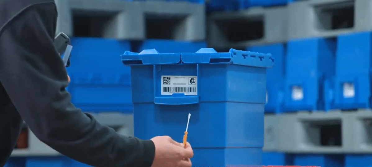 Blauwe medische box